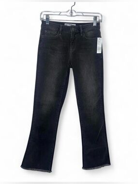 Free People Black Washed Frayed Hem Jeans NWT Women’s 24 Cropped Denim